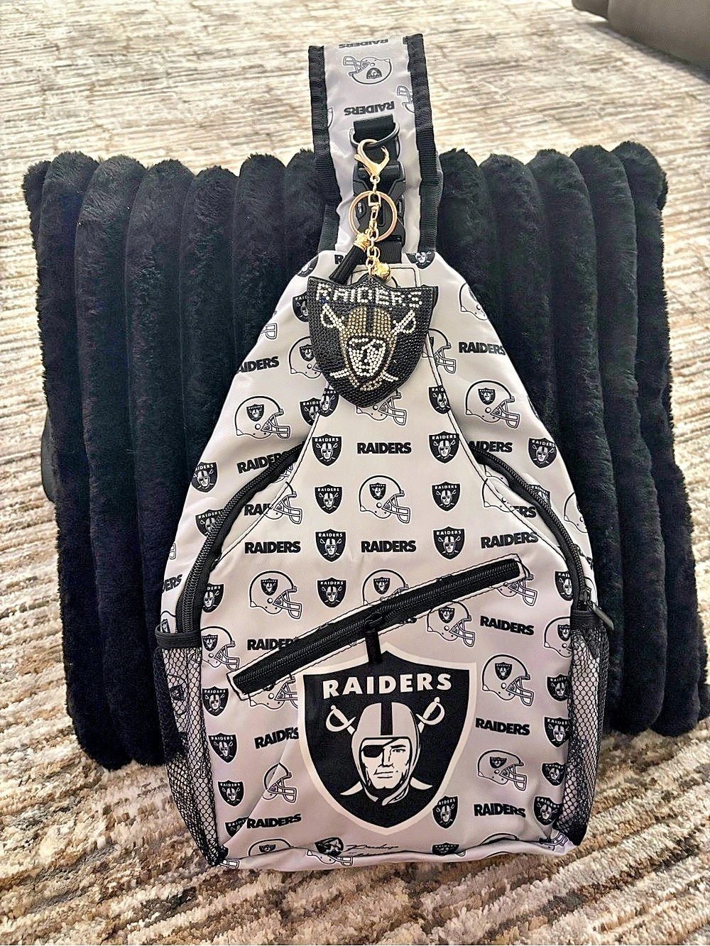 Raiders Backpack in Gray & Black
